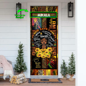 Personalized Beautiful Black Woman Door Cover