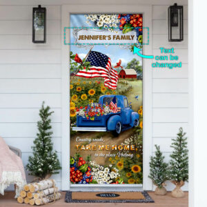 Personalized Country Roads Home Door Cover