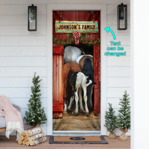 Personalized Funny Family Horse 2 Door Cover