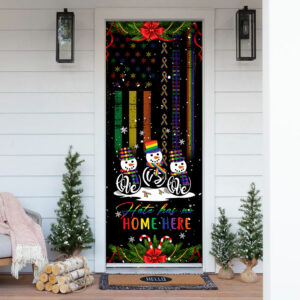 Hate Has No Home Here LGBT Snowman Door Cover