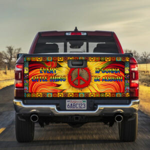 Sunflower Hippie Truck Tailgate Decal Sticker Wrap