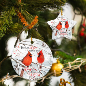 Those We Love Don't Go Away, Christmas Cardinal Ceramic Ornament