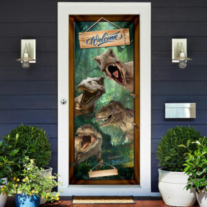 Personalized To Son. Grandson Dinosaur T-Rex Lover Door Cover