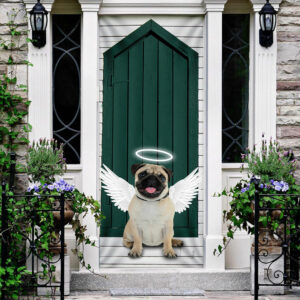 Angel Pug Dog Door Cover