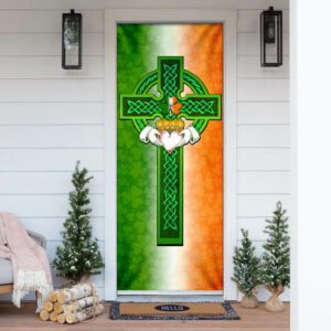 Saint Patricks Day Irish Celtic Cross Door Cover