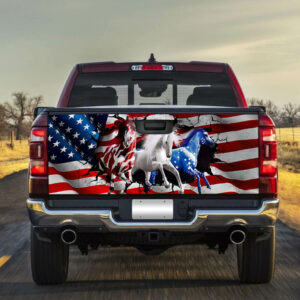 Horse American Patriot Truck Tailgate Decal Sticker Wrap THB2699TD