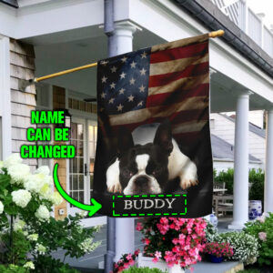 Personalized Boston Terrier American Flag