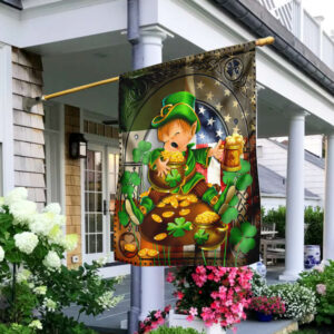 Happy St. Patrick's Day Irish American Leprechaun v3 Flag
