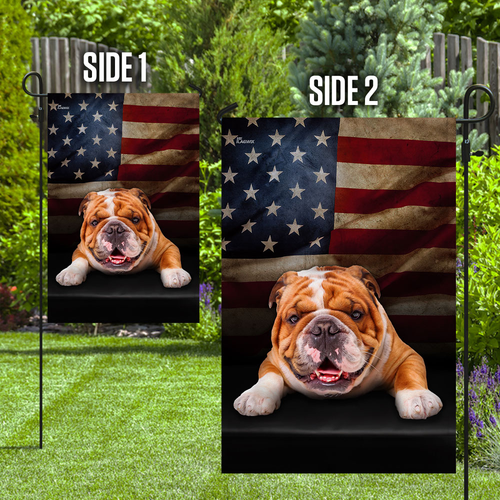 English Bulldog American Flag Flagwix