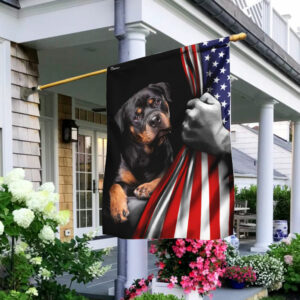 Rottweiler Dog Lover American US Flag