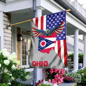 US State Ohio American Eagle Flag