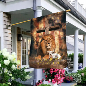 Lion Of Judah Lamb Of God Cross v1 Flag