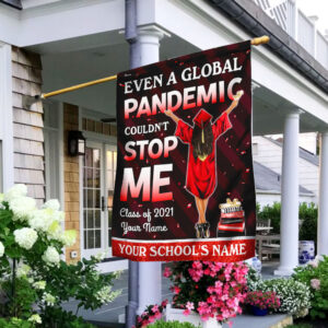 Personalized Even A Global Pandemic Couldn't Stop Me. Class Of 2021 Black Woman Flag Red ver