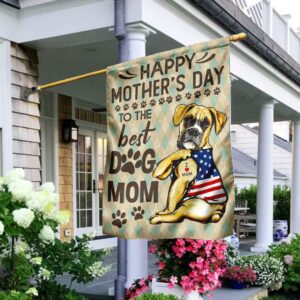 Boxer Happy Mother's Day To The Best Dog Mom Flag