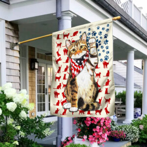 Patriotic Cat Kitten Kitty Flag