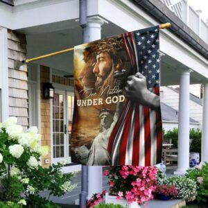 One Nation Under God Jesus Lion American Flag
