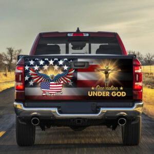 One Nation Under God Eagle American Truck Tailgate Decal Sticker Wrap