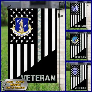 Personalized U.S Air Force Veteran Logo Ranks Custom Flag