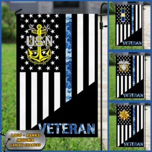 Personalized U.S Navy Veteran Officer Collar Device Custom Flag