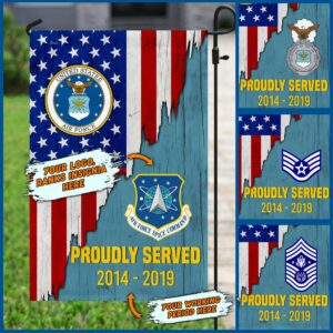 Personalized U.S Air Force Veteran Proudly Served Custom Flag