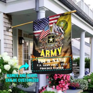 Personalized United States Army. Proudly Served American Flag