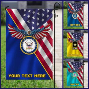 Personalized United States Armed Forces American Eagle Flag