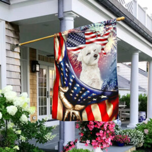 Happy Independence Day Curly Maltese Flag