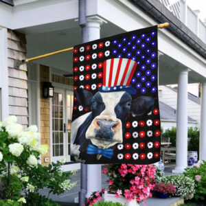 Happy Independence Day Cow Flag