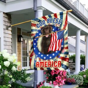 Chocolate Labrador Retriever God Bless America 4th Of July Flag QNK833Fv1b
