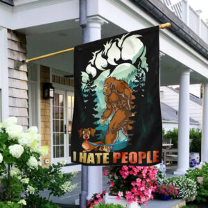 Bigfoot and Dachshund Hate People Flag NTB89F