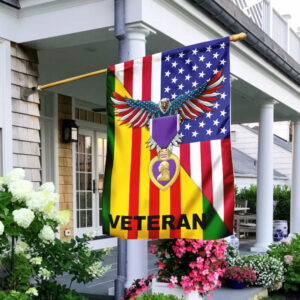 Vietnam Veteran Purple Heart American Eagle Flag