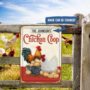 Personalized Metal Chicken Coop Signs Flagwix™ Chicken Coop Hanging Metal Sign TRL1155MSCT