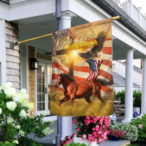 God Bless America Horse Eagle American Flag LHA1588F