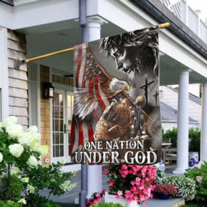 Veteran Flag One Nation Under God Eagle American LHA1686F