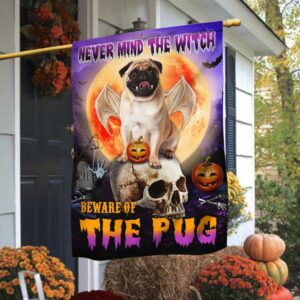 Halloween Flag Beware Of The Pug DBD2796Fv4
