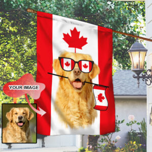 Custom Pictures Personalized Dog Image Flag Canadian Flag TRV1327FCTv1