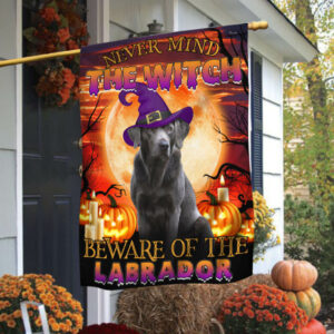 Halloween Flag Beware Of The Silver Labrador THB2504Fv24