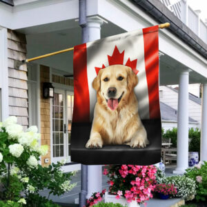 Golden Retriever Dog Canadian Flag QNN557Fv2