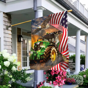 Green Tractor American Flag LHA1744F