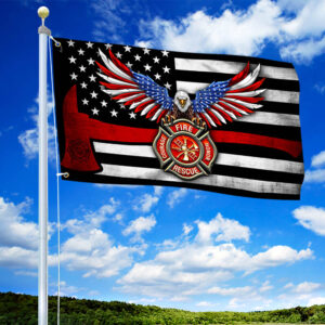 Firefighter Flag The Thin Red Line American Eagle Grommet Flag THH3382GFn