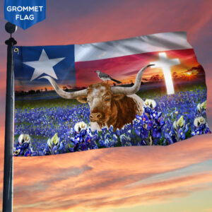 Texas Flag That Place Forever In Your Heart Grommet Flag TRN1290GF