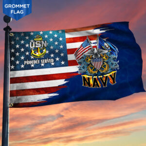 U.S. Navy Flag Proudly Served American Flag THH3358GF