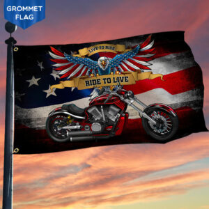 Bike Flag Ride To Freedom American Eagle Grommet Flag TRL1368GF