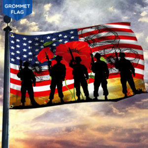 America Veteran Grommet Flag Poppy Remembrance NTB112GFv2