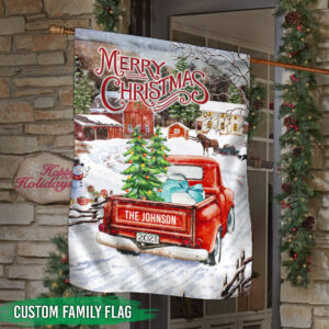Custom Family Christmas Flag Personalized PS1310FCT1