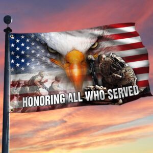 Veteran Flag Honoring All Who Served American Eagle Flag THH3474GF