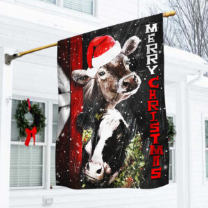 Cattle Cow Merry Christmas Flag THH3493F