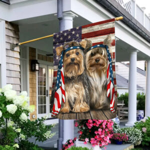 Silkie And Yorkie Dog Flag Charming Dog NTB216Fv25
