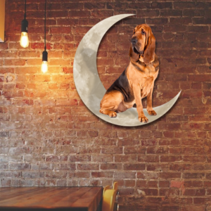 Bloodhounds Dog And Moon Hanging Metal Sign QNK879MSv50
