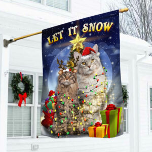 Christmas Flag Let It Snow Cat ANL264F
